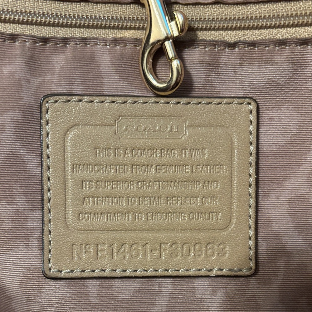 Coach Tan Textured Tote Bag - Picture 6 of 15